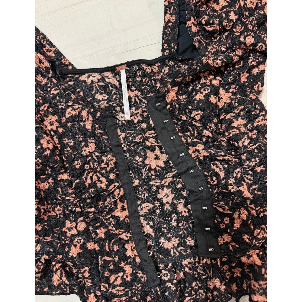 Free People‎ Oh Baby Floral Print Corset Lace Top Size XS - Picture 10 of 14